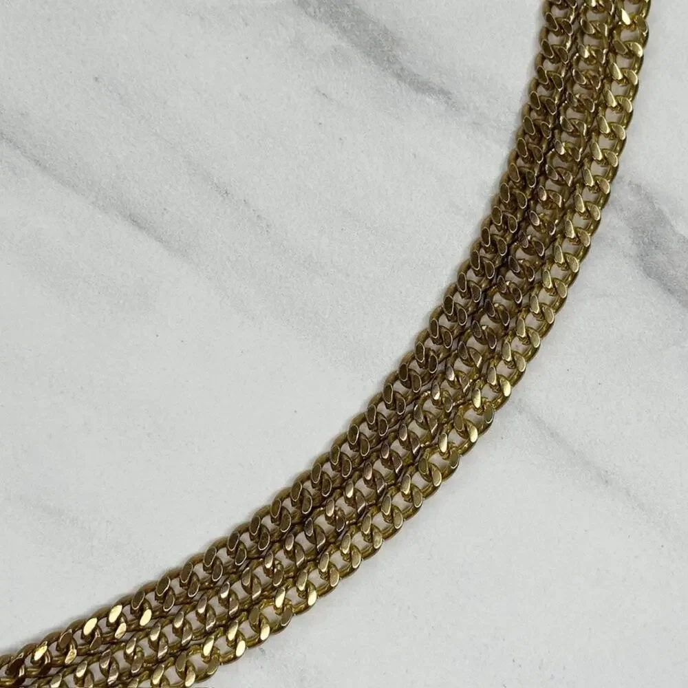 Rhinestone Heart Charm Toggle Gold Chain Belt Large (L/XL) Y2K Statement ✨